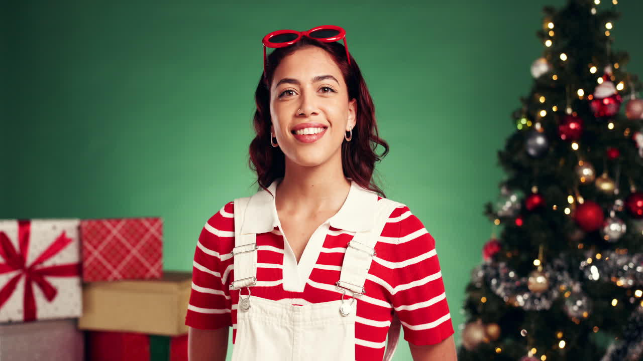 Christmas celebration with a smiling woman