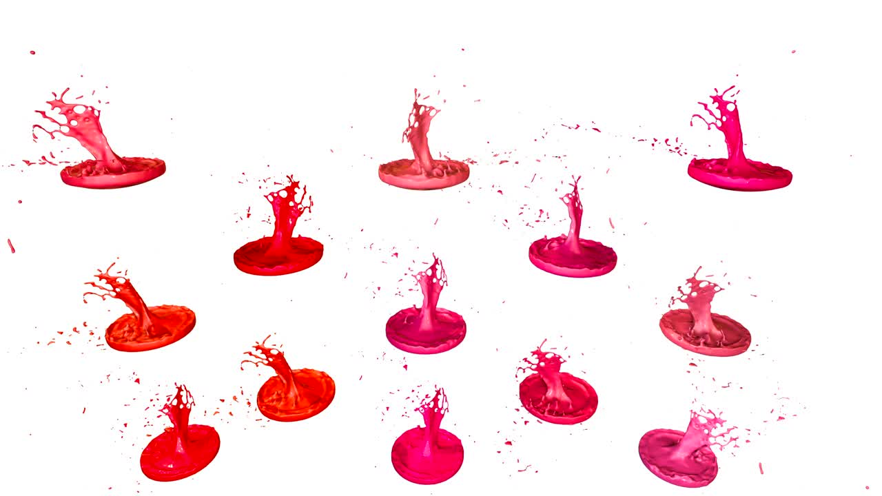 색 배경에서 시간 느려짐과 함께 춤을 추는 페인트: 음악을 재생하는 음악 스피커에 잉크의 3d 스플래시의 시레이션, 초고품질 4k에서 밝은 배경으로 스플래쉬, 빨간색의 색조 12