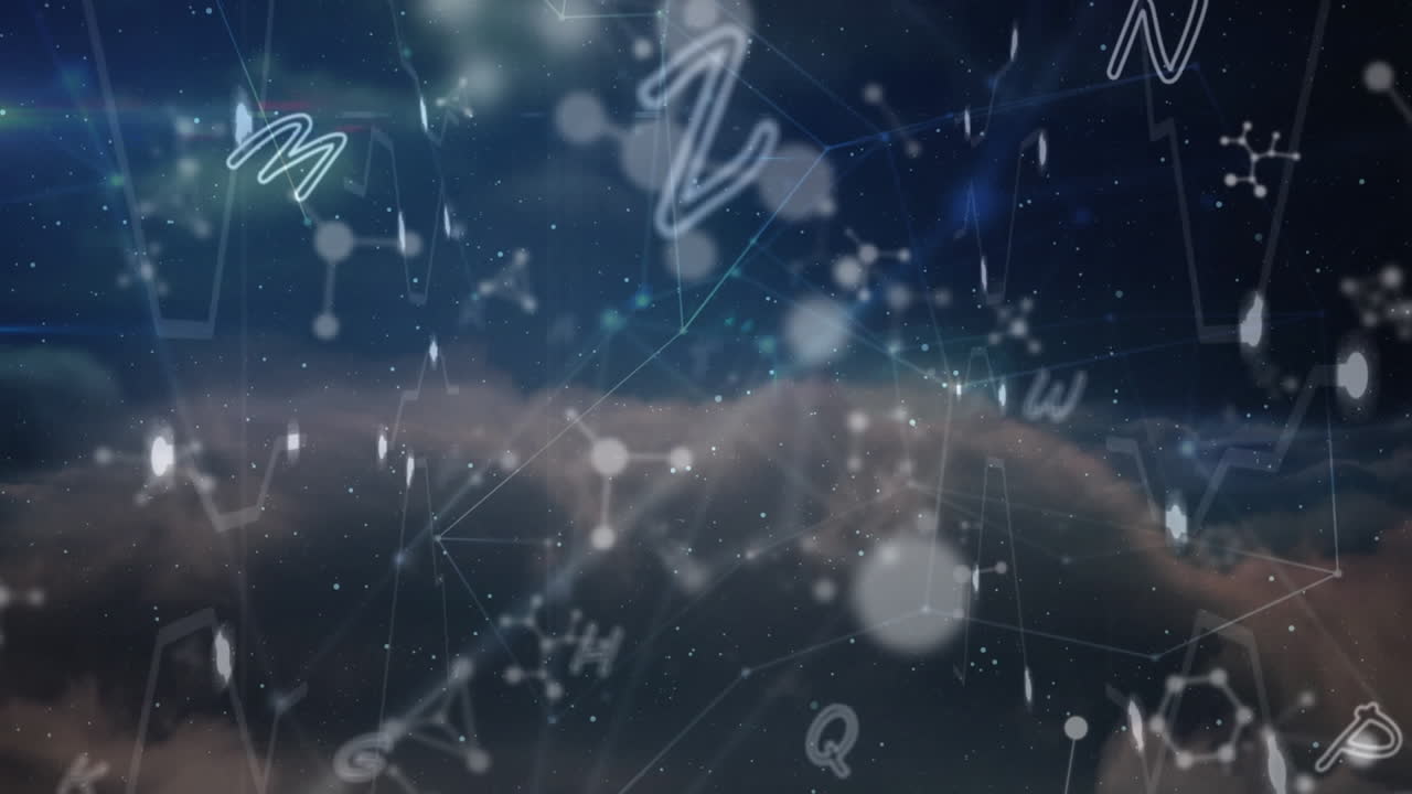 분자의 애니메이션, 연결의 네트워크와 글자