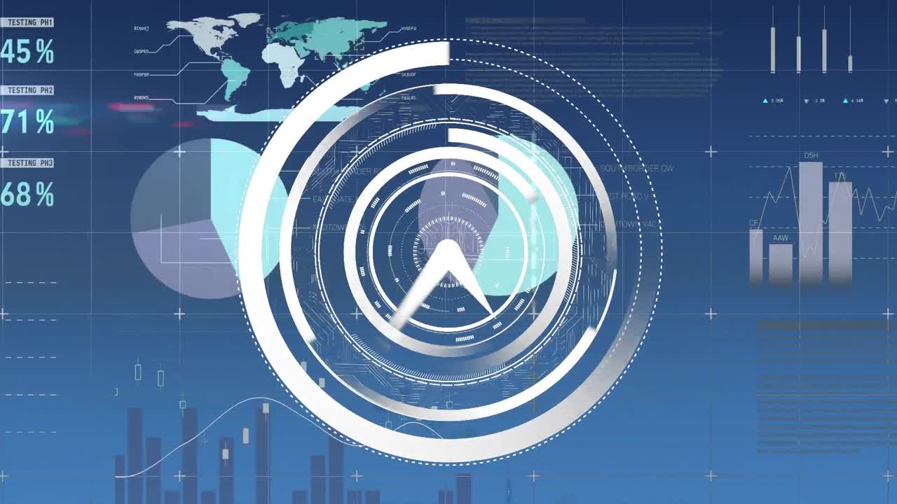 reloj con gráficos y estadísticas