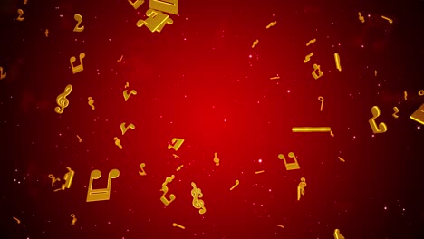 Golden Music Notes Falling Animation