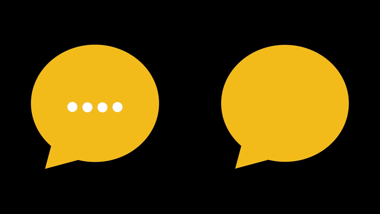 Speech bubbles, message clouds with circle loading bar animation, Alpha Channel (transparent background + Loop 4k)