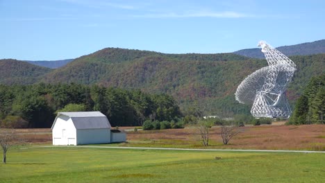 Establishing-shot-of-Green-Bank-Observatory-readio-telescope-in-West-Virginia