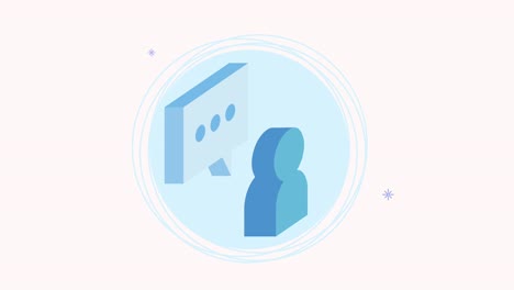 usuario avatar con burbuja de habla