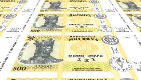 billetes de cincocientos lei moldavos de moldavia, dinero en efectivo, bucle