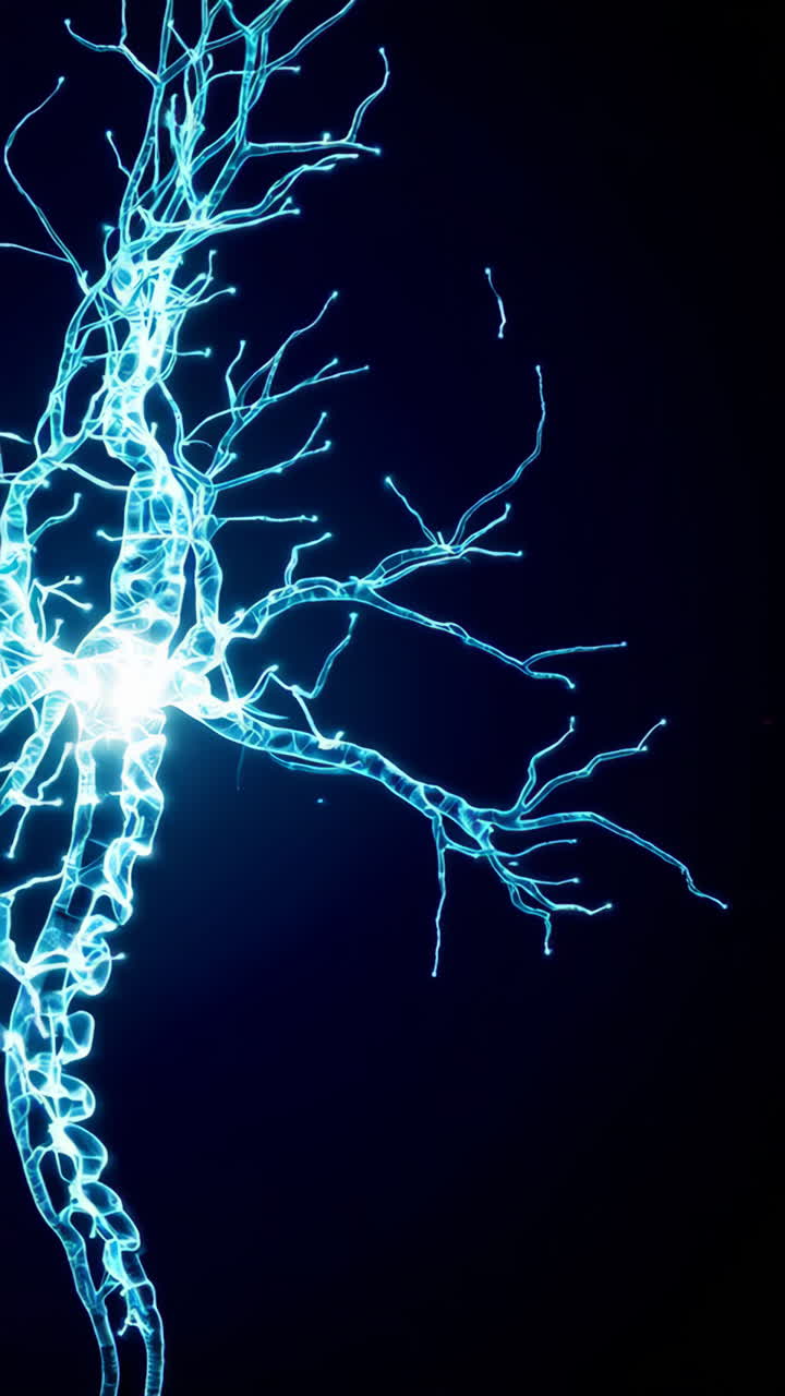 Glowing Neuron Illustration