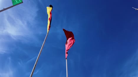 italy germany morocco national country flags clear blue sky background skyline