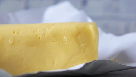 close-up of a piece of butter