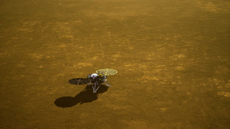 exploration of a distant planet with a drone like vehicle on the surface