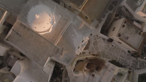 aerial view of a whitewashed village in greece