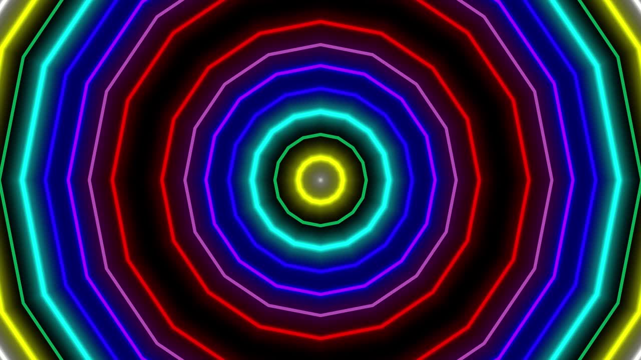 Neon geometric pattern illumination animation motion graphics