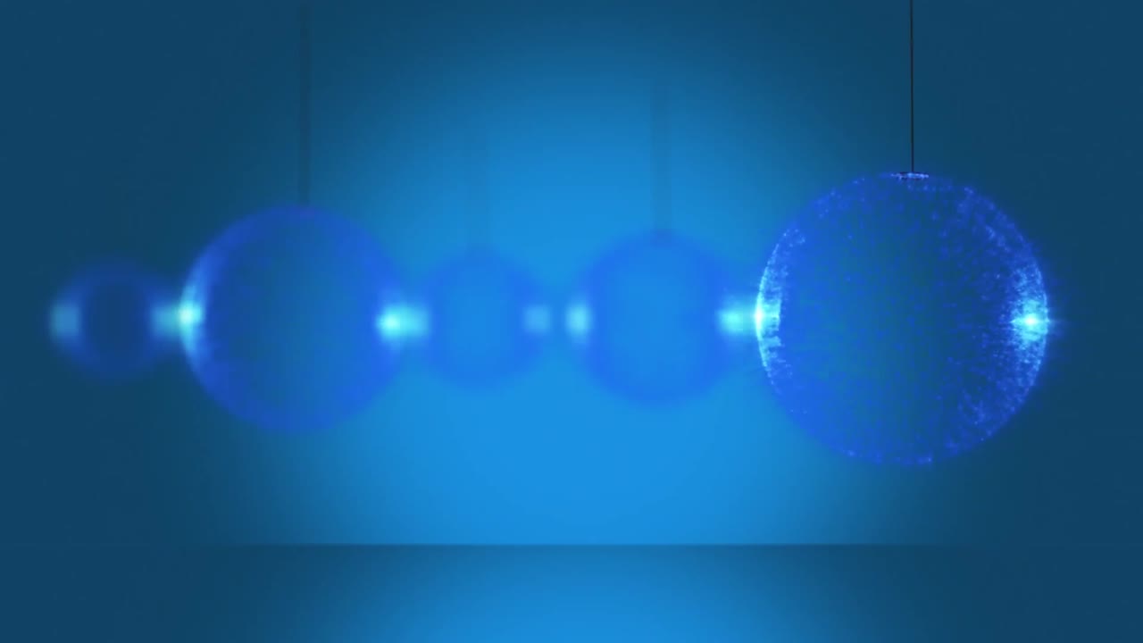 animación de decoraciones navideñas sobre un fondo azul