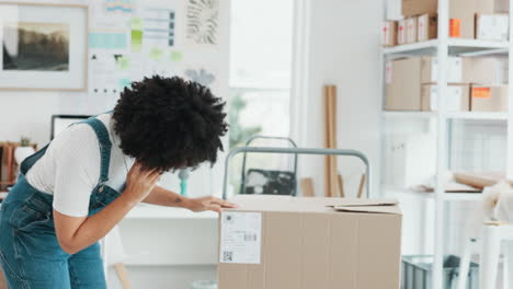 Small business, woman phone call