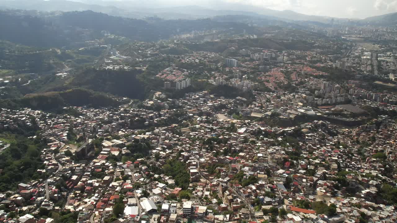 The nazareno area in petare, miranda, showing the urban sprawl, aerial view