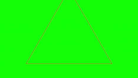 green background and multiple moving triangles, zoom in and out repeatedly