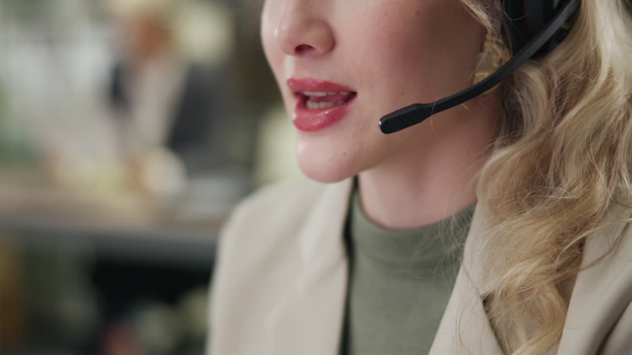 Customer Service Representative with Headset