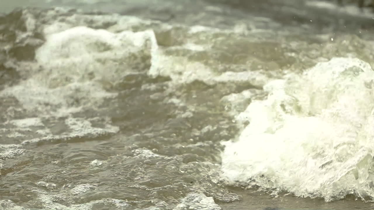 Waves crashing on the shore