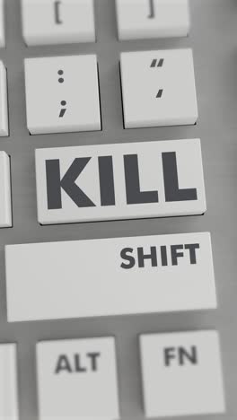 kill button pressing on keyboard vertical video