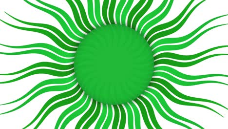 green frame ellipse banner on wavy shapes animation