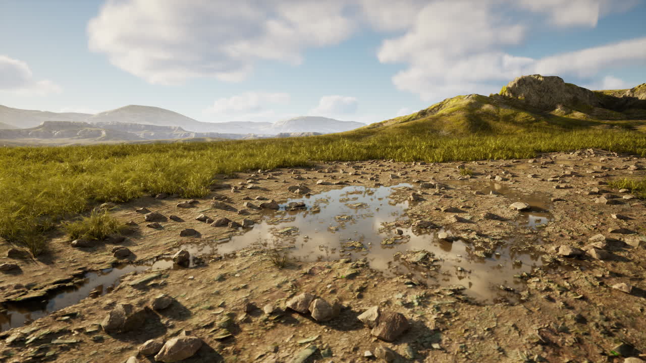 산 오두막 과 함께 산맥 의 산맥 의 공중 전망