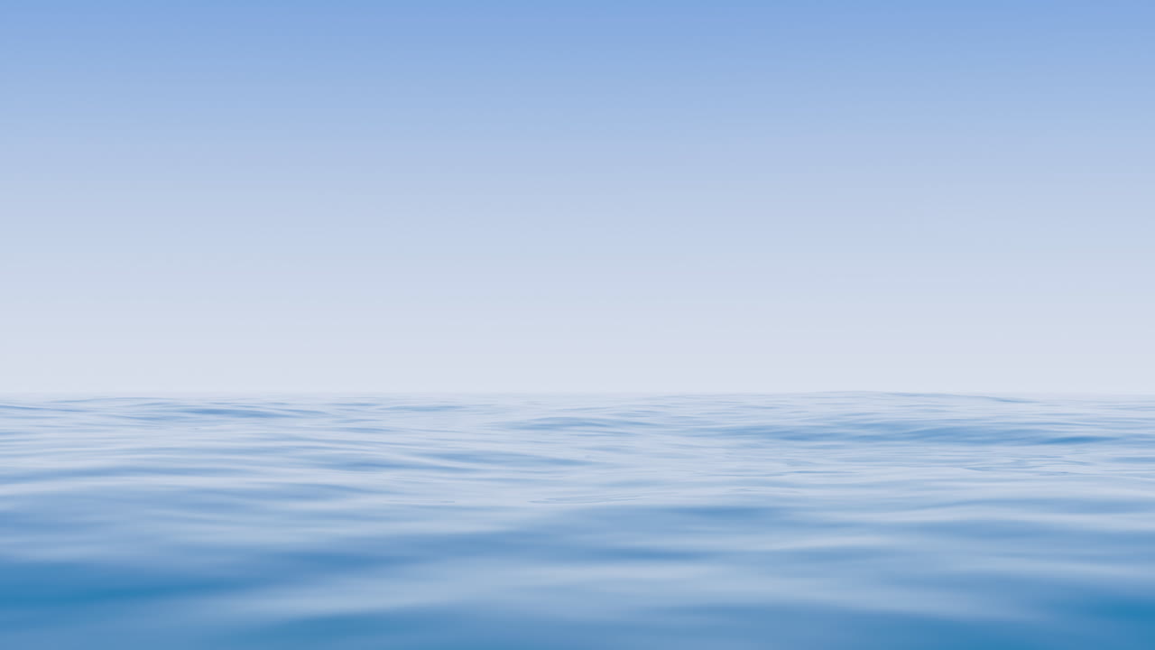 공허한 물 표면, 3d 렌더링