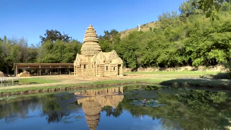 straw temple reflection