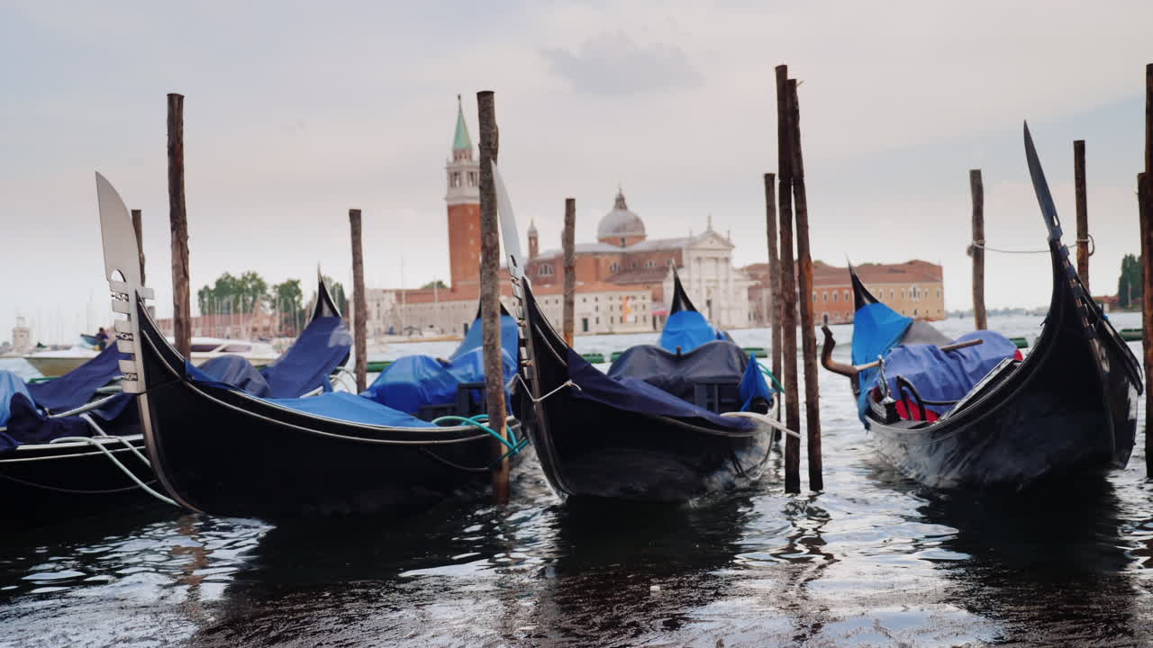 Gondolas and Venetian Cityscape
