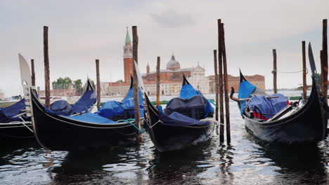 Gondolas-and-Venetian-Cityscape