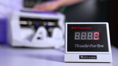 cash electronic banking counter. machine for counting money. money and economics concept. horizontal view