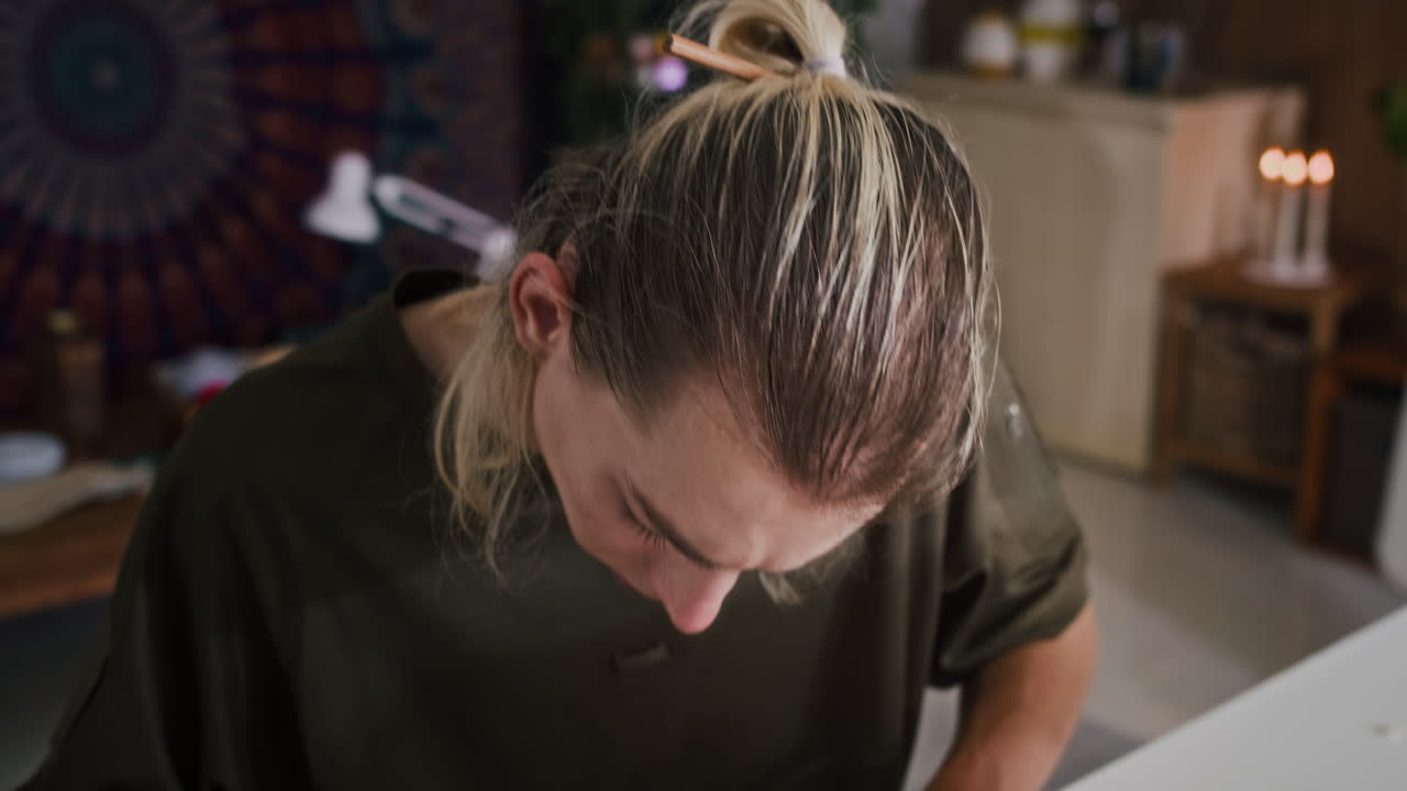 Fashion Designer Choosing Color Palette for Clothes Collection