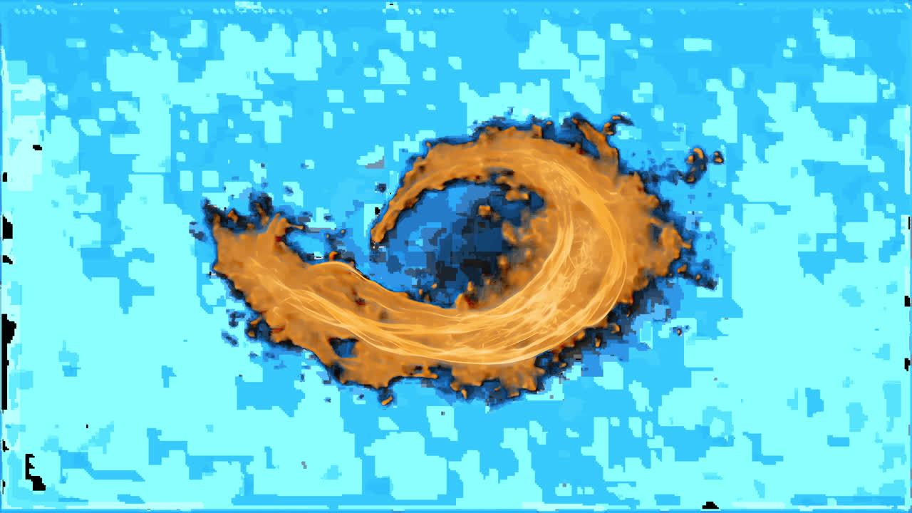 Glowing fiery circle in darkness animation isolated asset, transparent 4K video, alpha channel