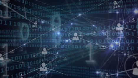 animation of network of connections with binary coding