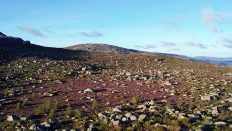 Serra-da-Estrela-natural-park-mountainous-landscape-strewn-with-rocks,-aerial