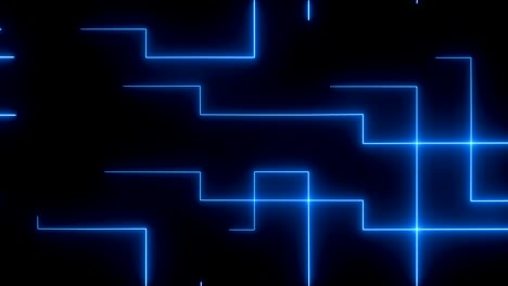animated circuit board on black background. dark blue circuit board technology. motion design. 4k video