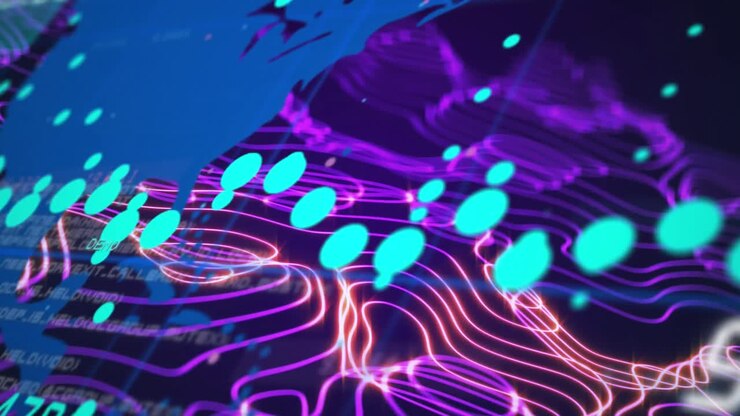 Animation of world map and network of connections
