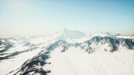 high mountains under snow in the winter