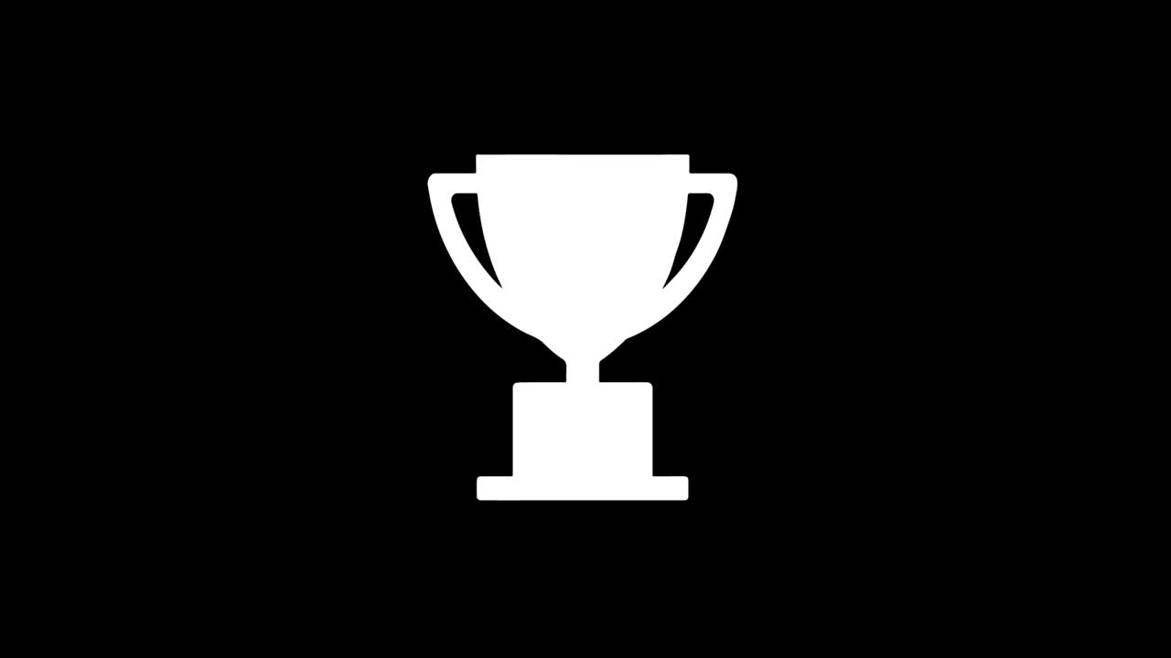 Trophy Win Cup icon Vintage Twitched Bad Signal Animation.