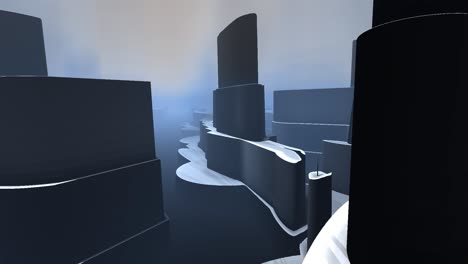 paisaje urbano fractal abstracto con edificios grises - horizonte de la ciudad fractal gris