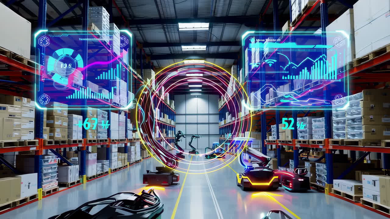 Automated Warehouse with Robotics and AR Displays