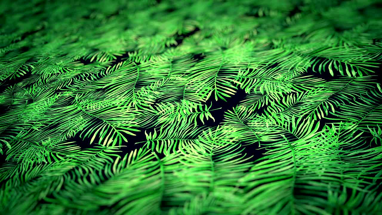 fondo abstracto con hojas de palma tropicales de acuarela dibujadas a mano. secuencia de bucle sin costuras de 4k.