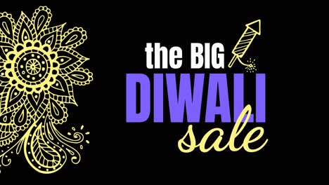 gran texto de venta de diwali contra un fondo generado digitalmente 4k