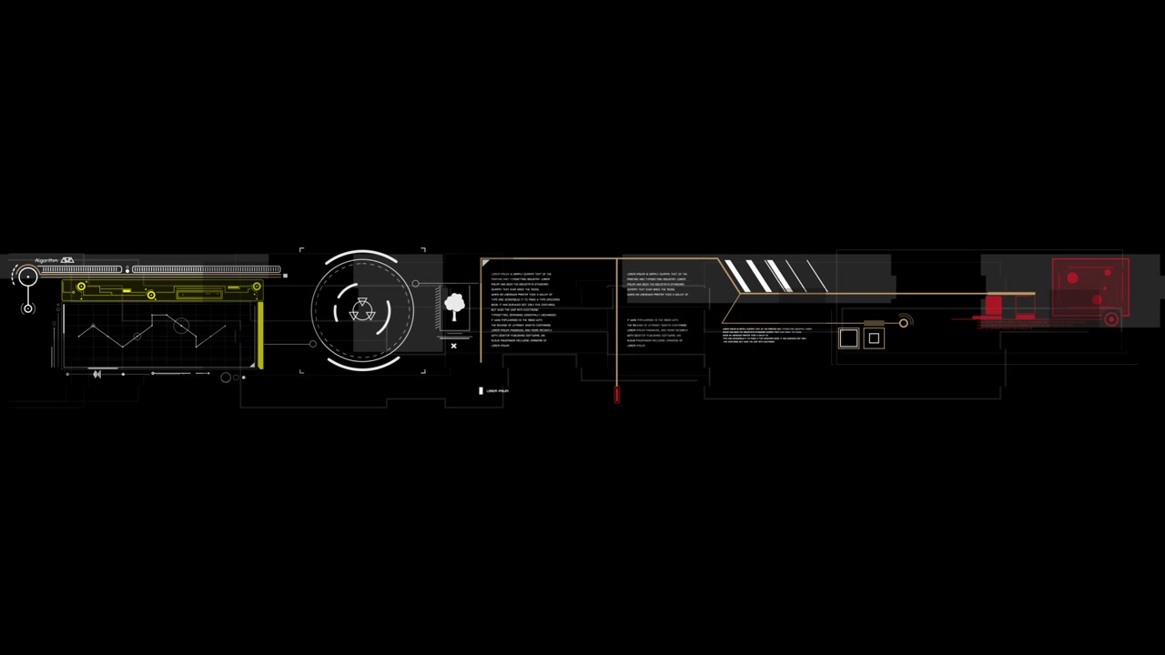Animated Digital HUD Display with Technology Data Elements