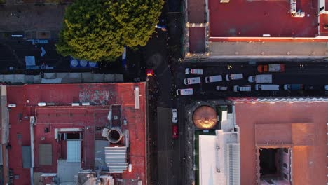 drone footage of the finish line in the marathon of puebla city