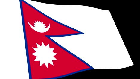 nepal flag slow waving in perspective, animation 4k footage