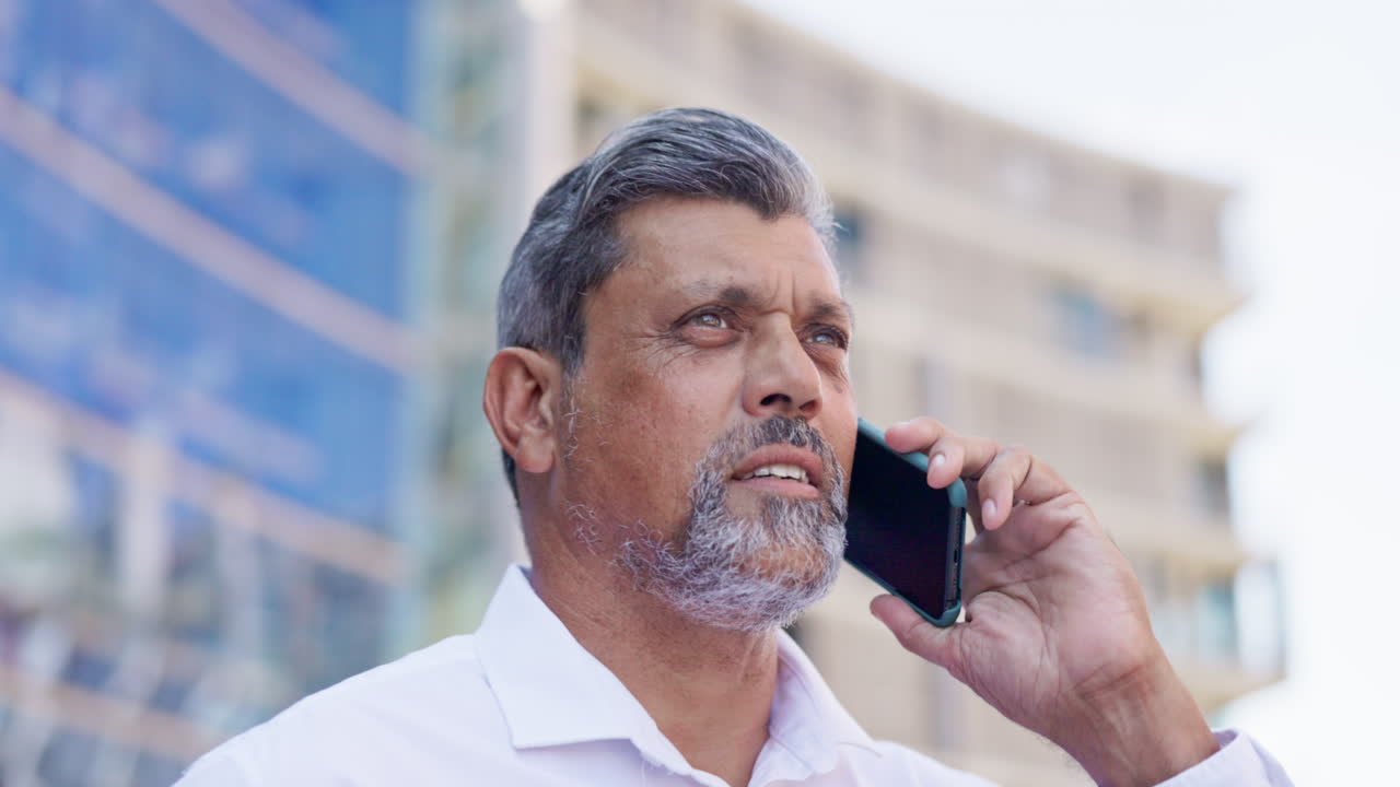 Senior business man in city