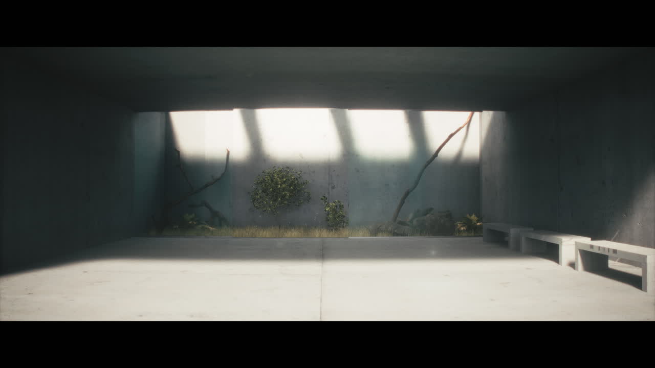 Empty Modern Concrete Gallery Space