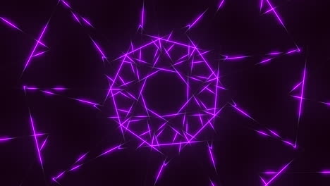 futuristic illusion neon purple abstract shapes on black gradient