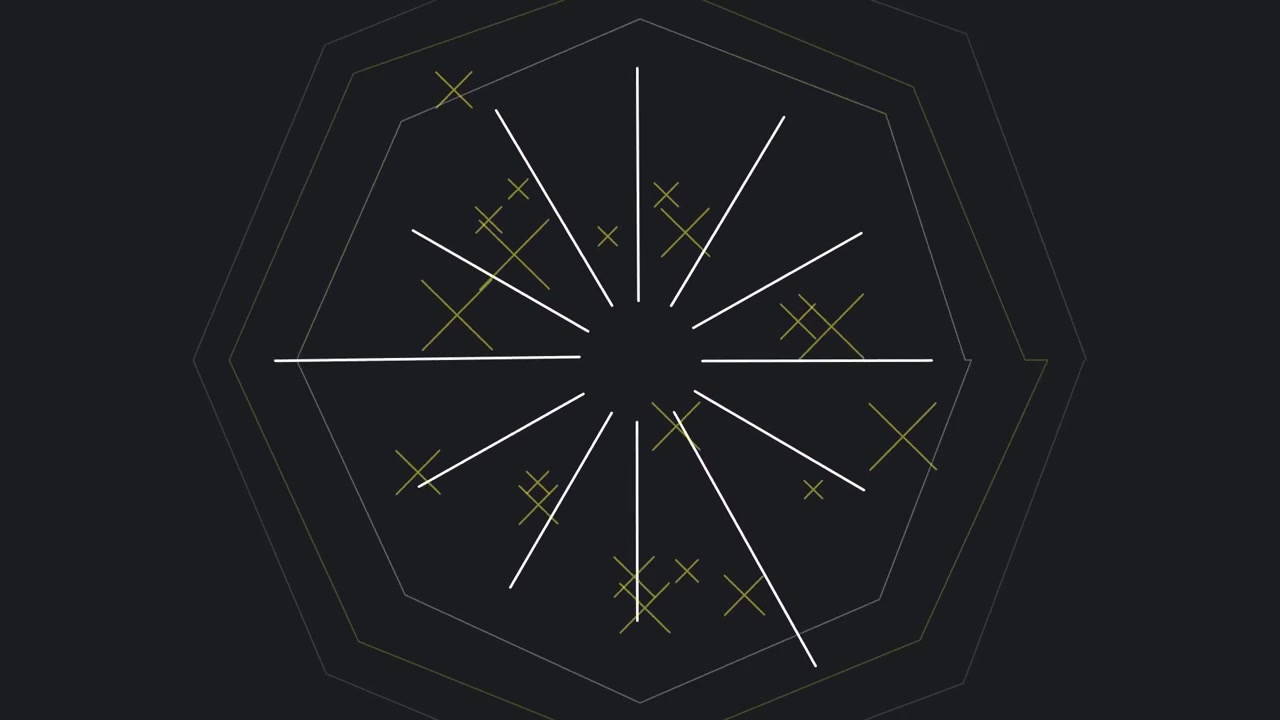 Abstract Geometric Animation with Expanding Lines and Crosses