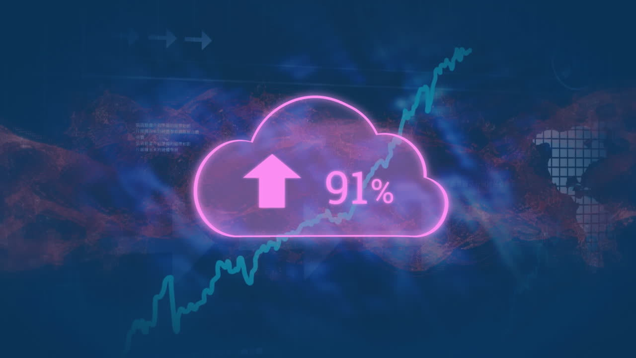 그래프와 데이터 처리를 통해 점점 더 많은 수로 구름의 애니메이션