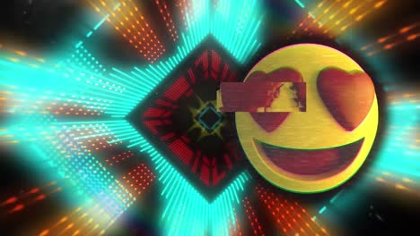 animación del icono de emoji sobre el túnel digital